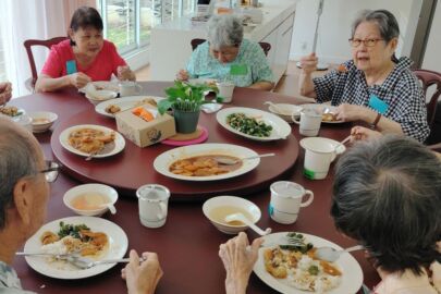 Seniors having a nutritious lunch at the senior daycare in Taman Billion, Cheras