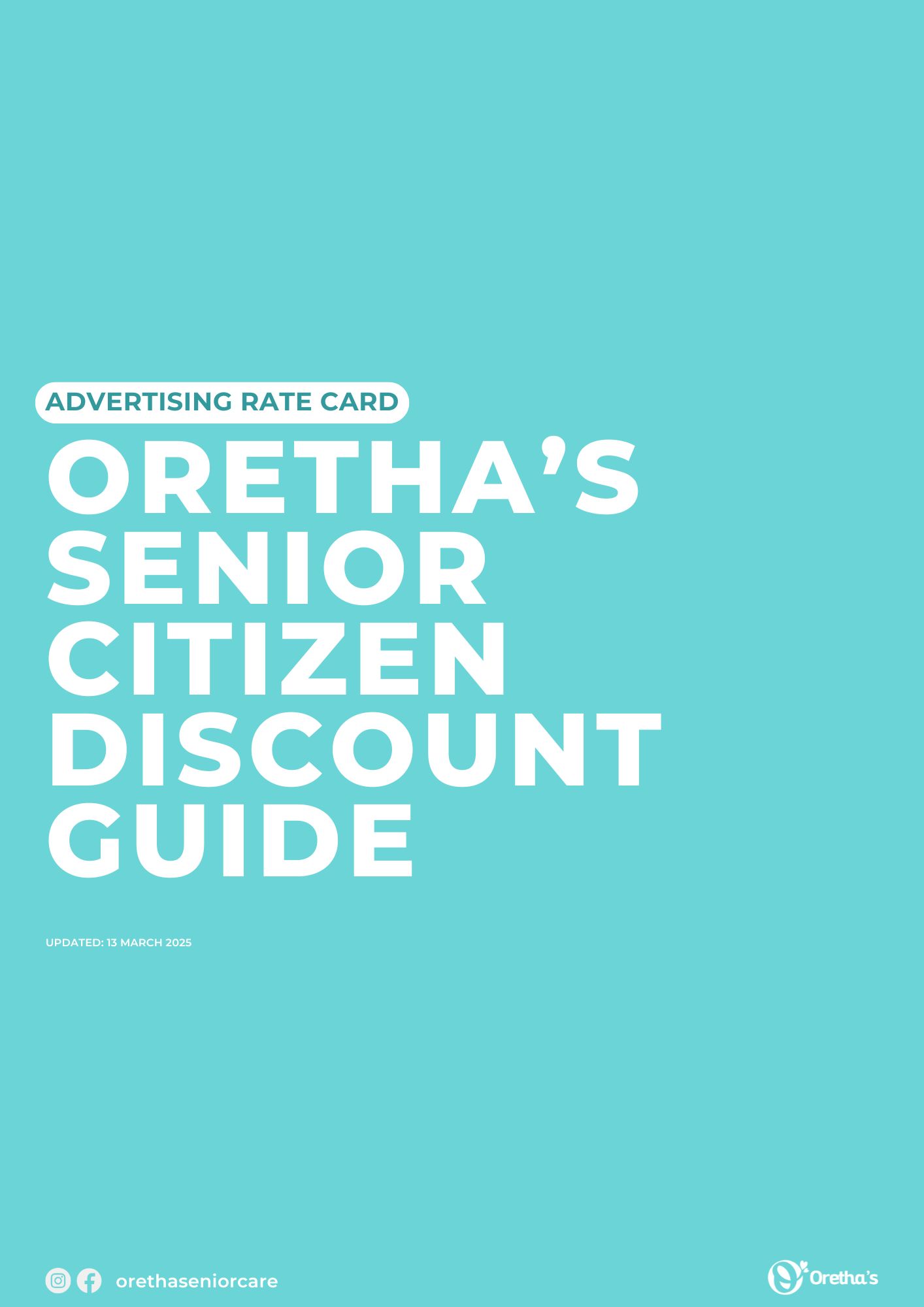 Oretha’s Senior Citizen Discount Guide Advertising Rate Card for April 2025 Edition