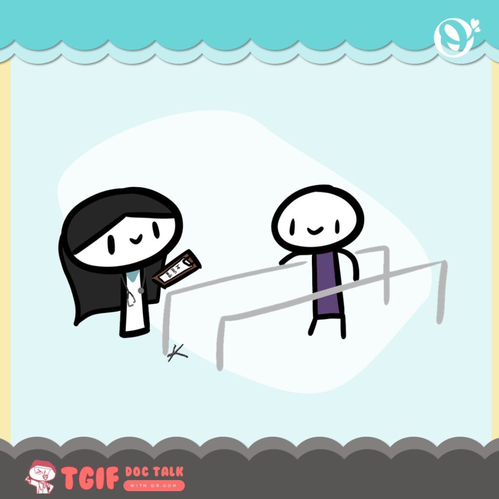 Illustration of a young individual or an elderly person receiving physiotherapy treatment as part of a rehabilitative care due to an injury, surgery, or an illness.