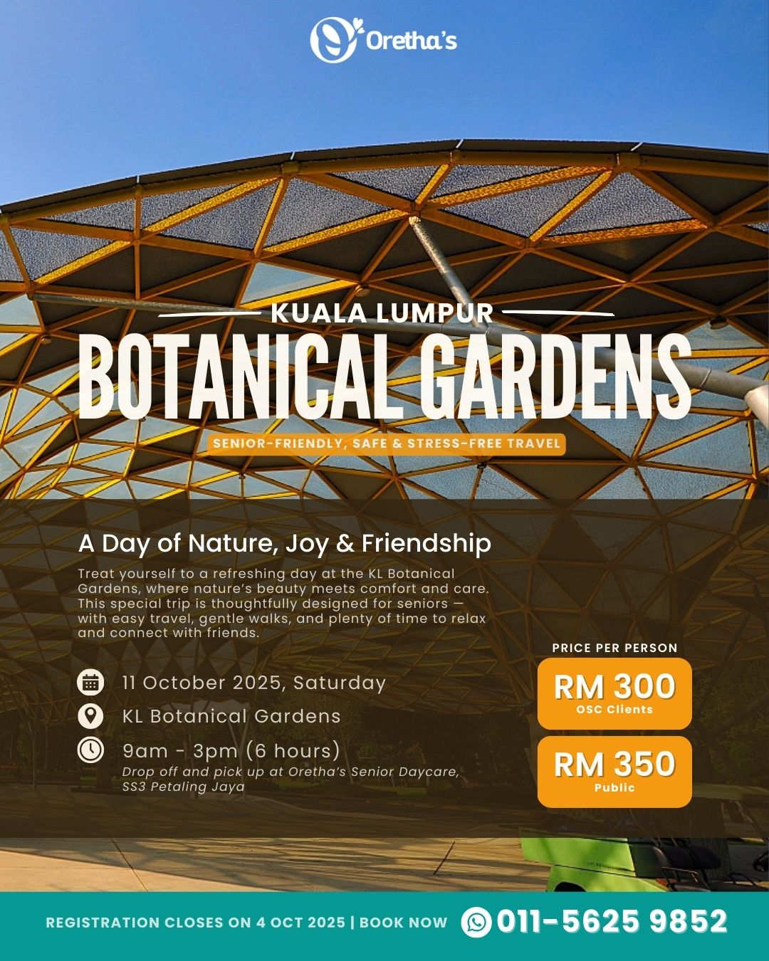 Oretha’s Senior Travel KL Botanical Gardens