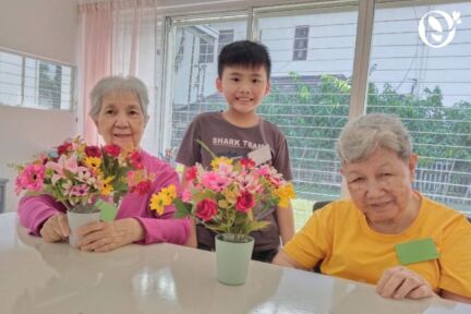 Children spending a day with the seniors at the senior daycare as part of intergenerational exposure