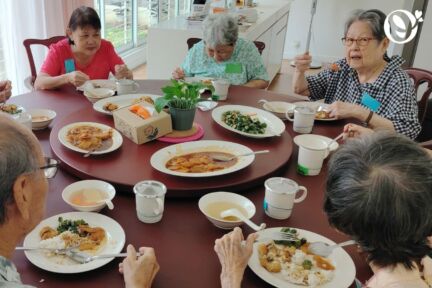 Seniors having a nutritious lunch at the senior daycare in Taman Billion, Cheras