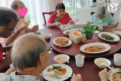 Seniors having a nutritious lunch at the senior daycare in Taman Billion, Cheras